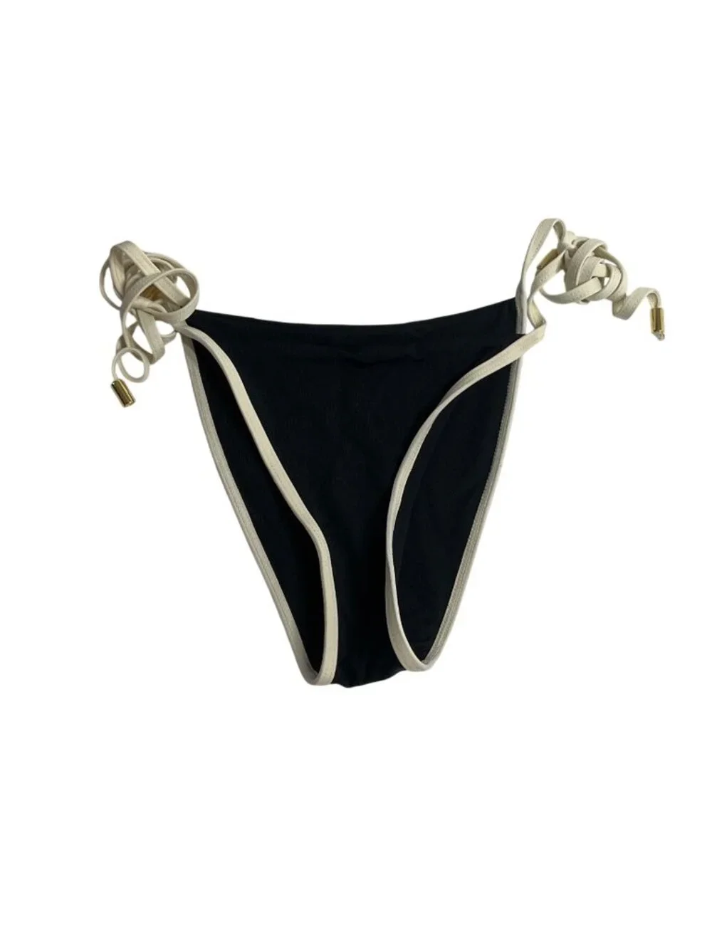 MONDAY Swimwear Le Marais Bikini Bottoms in Black/Ivory